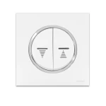 مفتاح ستائر مزدوج 10 امبير غرناطة الفنار مقاس 7×7 سم اللون ابيض بحلقة كروم