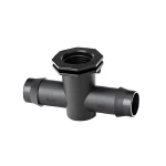 Low Density Polyethylene (LDPE) Plastic Tee with Female Thread, Size 25mmx1/2 inch, Black Color | Alwasail