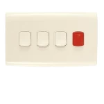 مفتاح كهرباء ثلاثى 10 امبير  ألف الفنار مقاس 14×7 سم اللون بيج 