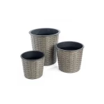 مركن زراعة بلاستيك شكل اسطوانى، مقاس 24x24سم، لون بنى 