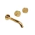 Three Hole Concealed Wall Washbasin Tap, Gold /Engraved Handle, Weight 4.5 kg