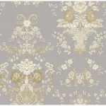 Spain Wallpaper Gray Color Classic Design, Size 10mx0.53m, Model 4000-4