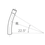 UPVC Elbow Long Radius 22.5 °, Size 1 inch, gray color |  Bahra Cables Company