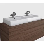 Over Counter Top Wash Basin Double Bow Size 48.5×122×18.4 cm, Off White Color | Saudi Ceramics Factory