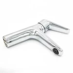 Short Washbasin Mixer with Flat Handle, Chrome Color | ASK Factory