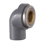 CPVC Elbow  ELBOW 90° (SLIP X FPT) WITH BRASS INSERT Al-Rajhi Size 1/2 × 1/2 inch Color Light Gray