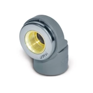 CPVC Elbow Schedule 80 90° (Slip x FPT) with Brass Insert, Size ½ × ¾ inch, Light Gray | ALMUIF PIPES