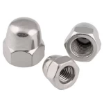 Nickel Plated Hex Domed Cap Nut DIN 1587, Size 6 mm Grade 4.8 | Aobsco Company