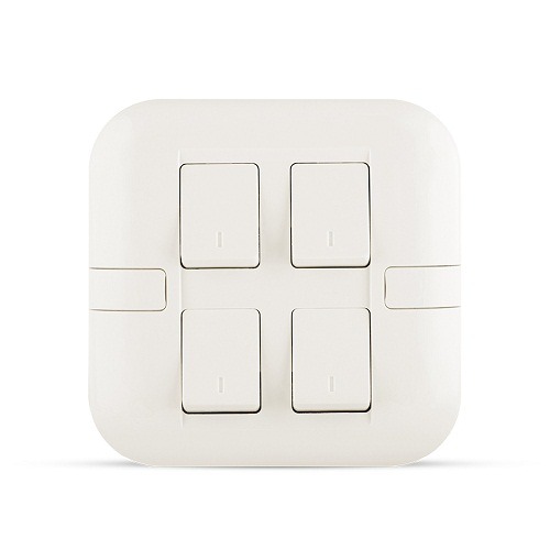 10A Light Switch 4 Gang, 7x7cm Size, White Color, 250 Volts | Spectra