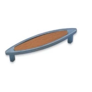 Kitchen Cabinet Handle Zinc 128 mm Matte Nickel & Beech Wood | Kitchen Line Group