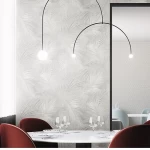 ورق جداري جدران تصميم اوراق الشجر مقاس 1.005×53 سم، لون رمادي، موديل جلاس هاوس