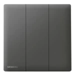 مفتاح انارة ثلاثي دركسيون 10 امبير، فضي غامق، 86×86 مم، 250 فولت، ماركة سيمنز (دلتا بيليوس)