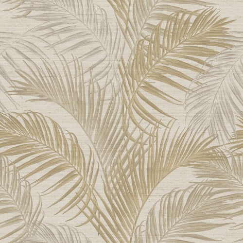 Italian Wallpaper Leaf-Patterned Design 10m x 0.53m Beige, Model 33312 | Balbaid Decor Company