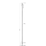 Street lighting pole, Length 8 m, base 900 mm, thickness 3 mm