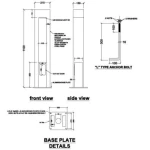 Garden Bollard light, base 250 x 250 mm, length 1.1 meters, power 9 watts