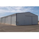 Steel Awning for Hangars with PVC Roof, Rectangular Columns, Height 1.5 meter, Panel Width 2 meters