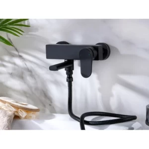 Bath Mixer Brass Size 23×23×12 cm, Black Color | Abyat Company