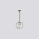 Pendant Light with Single Bulb, Gold Color, Size 300 × 280  mm, Cord Length 1500 mm