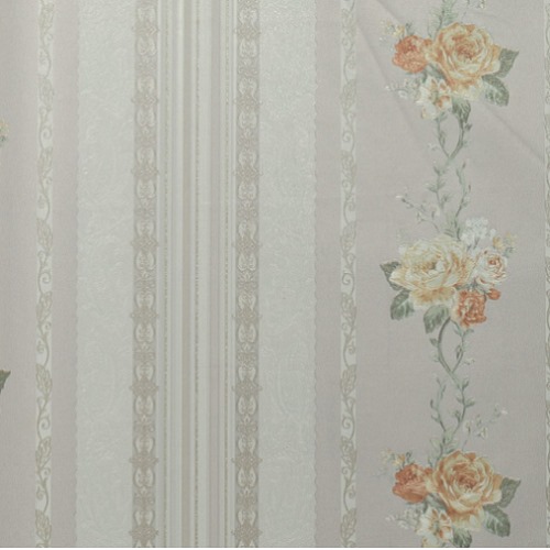 Floral Wallpaper Vinyl Wrap 15.6m x 106cm Gray with Yellow on Green | Luxury line