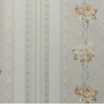 Floral wallpaper, vinyl wrap, length 15.6 m, width 106 cm, color gray with yellow on green