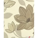 Floral wall covering beige color, length 10 m, width 0.53 m, model 20597