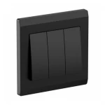 مفتاح كهرباء ثلاثي دريكسيون 10 امبير، مقاس 7×7 سم، لون اسود، براند أي بي بي