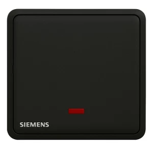 20A 1 Gang Double Pole Switch with Neon Indicator, Black, 86x86mm, 250V | Siemens (Delta Seata)