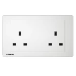 13A Twin Gang Socket, White, 86x146x30mm, 250V, Siemens (Delta Relfa)