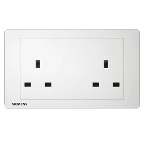 فيش مزدوج 13 امبير، 86×146×30 مم، ابيض، 250 فولت | Siemens (Delta Relfa)