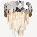 كوازار إضاءة سقف، مقاس 48 × 48 × 42 سم، لون كروم