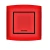 Electrical light switch 1 gang double pole with led 20 Amp Omnia Alfanar Size 7×7 cm Color Red with Black Ring