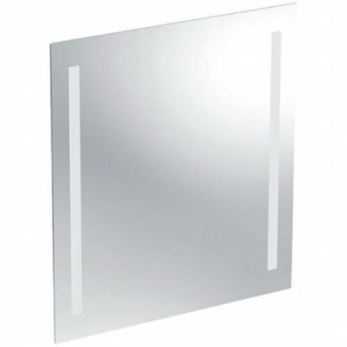 مرآة حمام 65 × 60 سم مستطيلة فضي مع إضاءة LED | Geberit