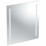 مرآة حمام جيبريت مع إضاءة LED، تصميم مستطيل، مقاس 65 × 60 سم، لون فضي