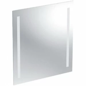 مرآة حمام 65 × 60 سم مستطيلة فضي مع إضاءة LED | Geberit