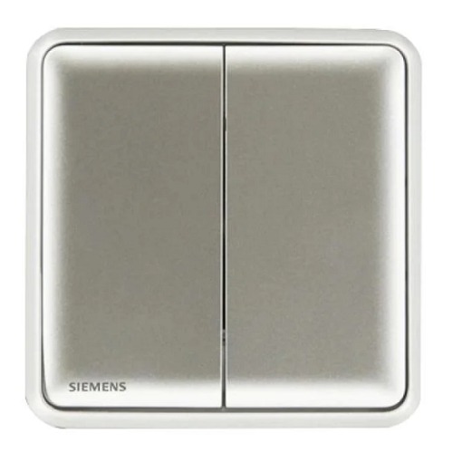 10Amp 2 Gang 2 Way Switch 86x86mm, Dark Silver | Siemens (Delta Seata)