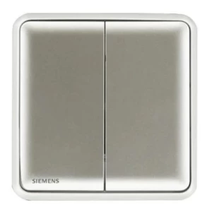 10Amp 2 Gang 2 Way Switch 86x86mm, Dark Silver | Siemens (Delta Seata)