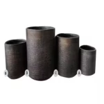 Fiberglass plant pot, dimensions 31x29.5 cm, brown color