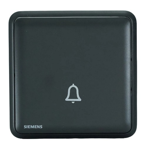 10A Doorbell Switch 86x86mm Black, 250V | Siemens (Delta Seata)