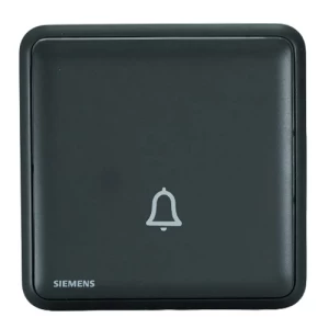 10A Doorbell Switch 86x86mm Black, 250V | Siemens (Delta Seata)