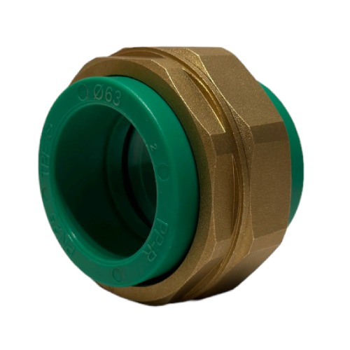 PPR Union Copper TPF Pressure 25 Bar Green Color | Thermal pipes factory (TPF)
