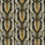 Italian Wallpaper Black With Gold Color Classic Design, Size 10mx1.06m, Model RC19005