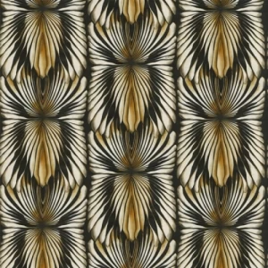 ورق جداري ايطالي لون اسود مع ذهبي تصميم كلاسيك، مقاس 10 م×1.06 م، موديل RC19005 | شركة بالبيد للديكور