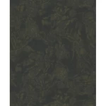 Patterned wall paper, length 10 m, width 0.70 m, dark green color, model 13043