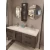 Marble Surface Ceramic Wash Basin Double Bowl 140 cm, Dark Gray with Wooden Cabinet | Al Muhaidib Sanitary and Ceramic - Image 2