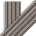 Chinese ribbed wood replacement panels, size 16 x 290 cm, gray color