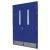 Fire door SFFECO  galvanized steel  with Glass Window  Model SF/DD  Double Door leaf size 1950×1900   cm  Color Blue