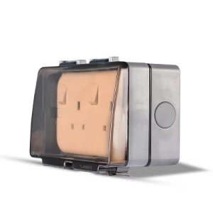2 Gang Socket Enclosure 13 Amp Size 7x14 cm, Waterproof | SPECTRA