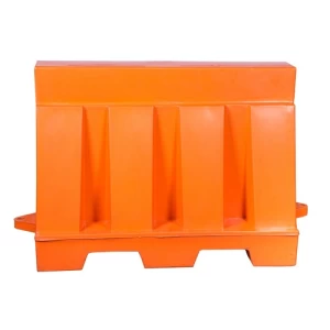 Plastic Road Barrier Water Filled 1×1 meter Orange Color | Matkel Store
