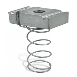 White Zinc Plated Long Spring Channel Nut Size 10 mm Thickness 8/9.2 mm | AOBSCO