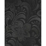 Italian Floral Wall Covering Size 10m x 0.53m, Black Color, Model 32486